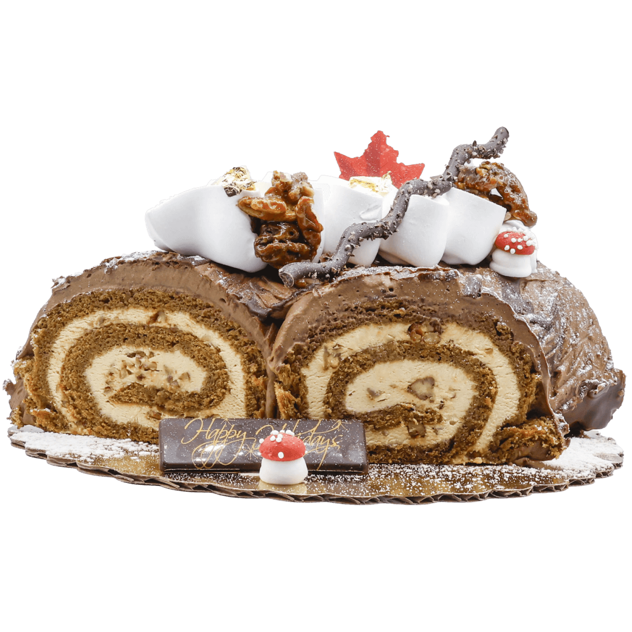 Caramel Candied Pecan Yule Log